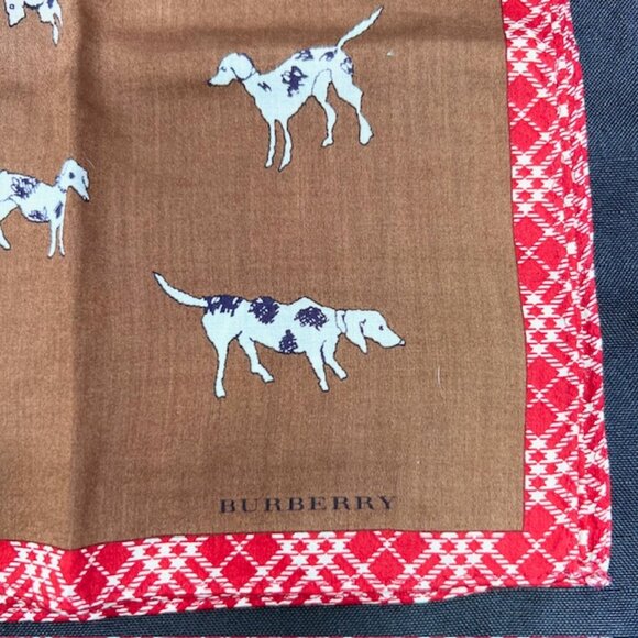 Unused-  DOGS Burberry Men-Women Miniscarf/Handkercotton 19" Dark Brown  Nova(85 - Picture 6 of 9